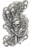 heaven and hell theme sleeve tattoo design idea