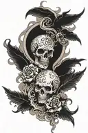 heaven and hell theme sleeve tattoo design idea