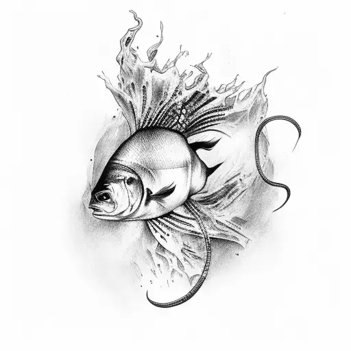 Christian fish, matthew 22:36-40 tattoo design idea