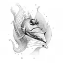 Christian fish, matthew 22:36-40 tattoo design idea