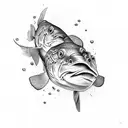 Christian fish, matthew 22:36-40 tattoo design idea