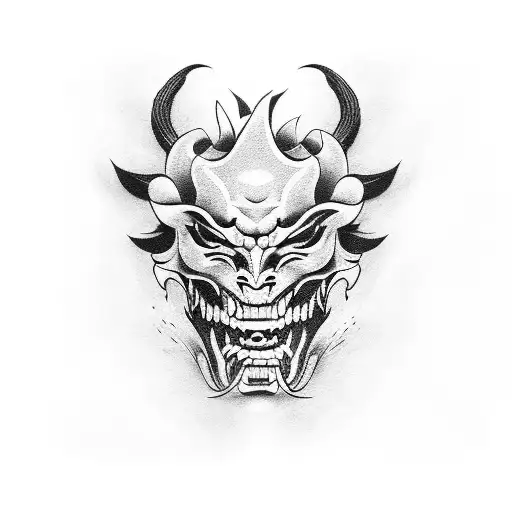 Hannya mask tattoo design idea