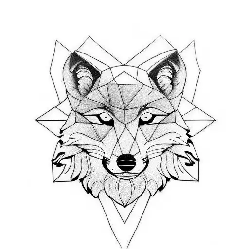 Half face budha and wolf tattoo design idea