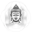 half face buddha  tattoo design idea