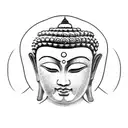 half face buddha  tattoo design idea