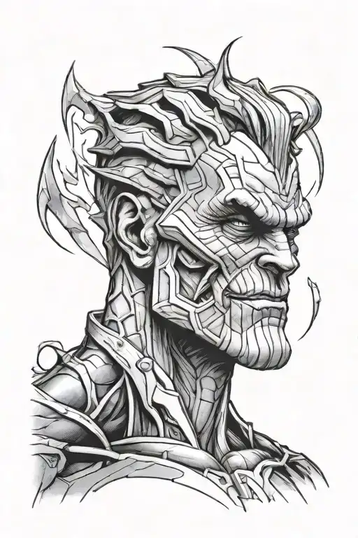 thanos and the Joker face tattoo design idea