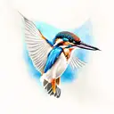 kingfisher flying  tattoo design idea