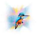 kingfisher flying  tattoo design idea