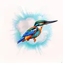kingfisher flying  tattoo design idea