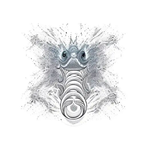 An abstract representation of a cobra made up of various animal silhouettes tattoo design idea