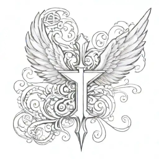 I need a letter X with wings in the middle. tattoo design idea