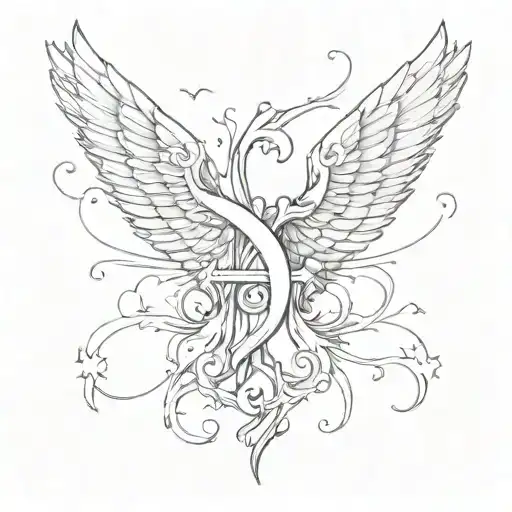 I need a letter X with simple wings in the middle. tattoo design idea