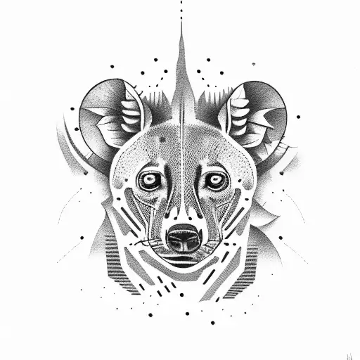 psychedelic hyena tattoo design idea