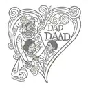 mom dad son Haitian love heart tattoo design idea