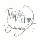 invictus text tattoo design idea