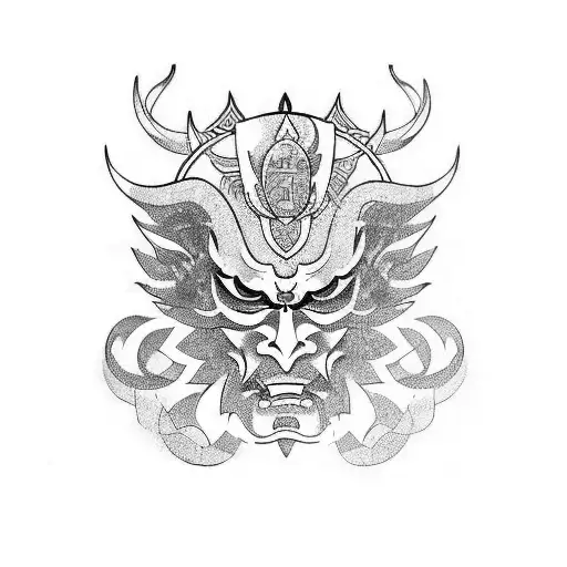 Hannya mask tattoo design idea
