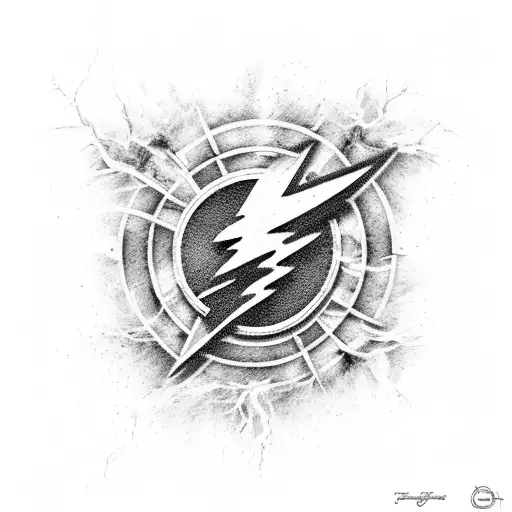 Dotwork Tampa Bay Lightning Logo Tattoo Idea - BlackInk AI