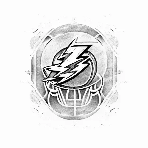 Dotwork Tampa Bay Lightning Logo Tattoo Idea - BlackInk AI