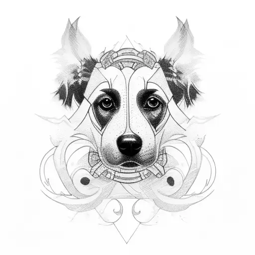 A sketch-style portrait of Marta's beloved pet tattoo design idea