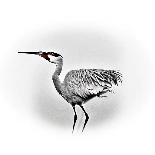 sandhill crane tattoo design idea