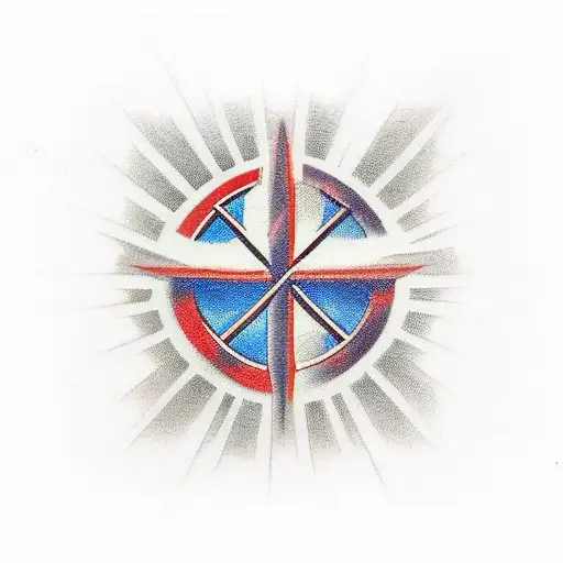 Christian Cross with croatian logo tattoo design idea