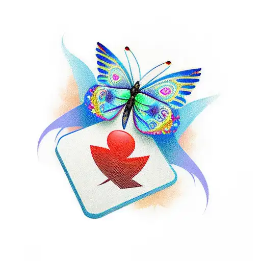gambling slots butterfly rip tattoo design idea
