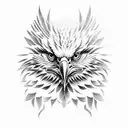 eagle face tattoo design idea
