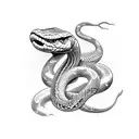 draw cobra snake with two heads and  small wings tattoo design outline without shades. for shoulder tattoo design idea