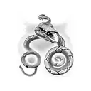 draw cobra snake with two heads and  small wings tattoo design outline without shades. for shoulder tattoo design idea