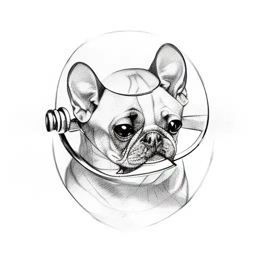 Dog paw print with barbell tattoo design idea