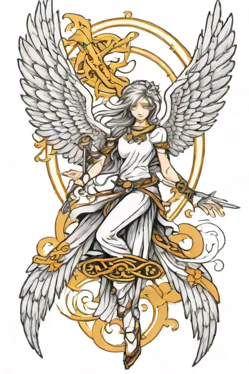 one winged angel tattoo design idea