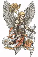 one winged angel tattoo design idea