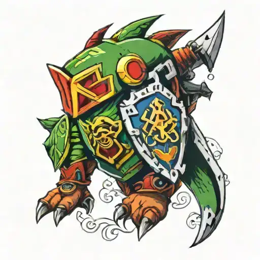 legend of Zelda ocarina of time tattoo design idea