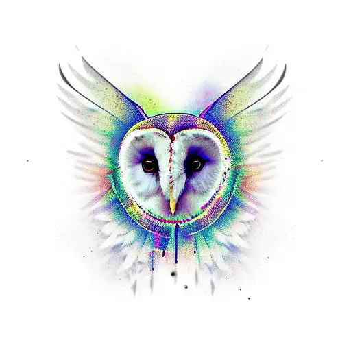 Barn owl Bowie tattoo design idea