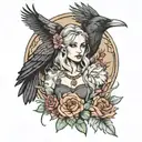 Raven and Freya tattoo design idea