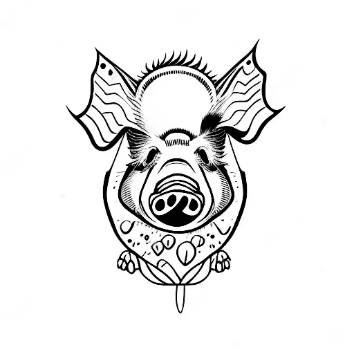 pig gore tattoo design idea