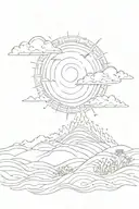 Sunshine/sunset, go with the flow day and night, alive tattoo design idea