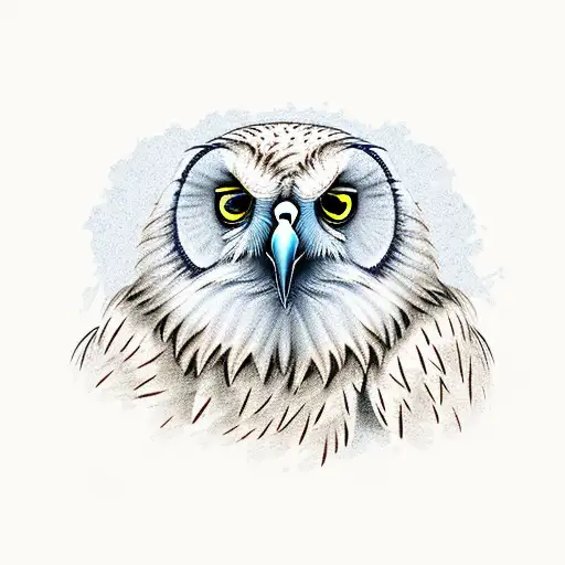 new school cute owl tattoo