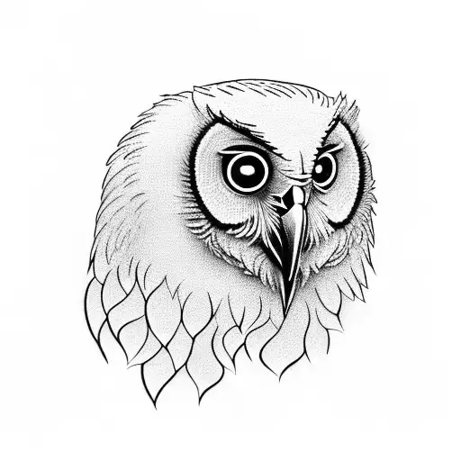 an elderly eagle and an academic owl side by side tattoo design idea