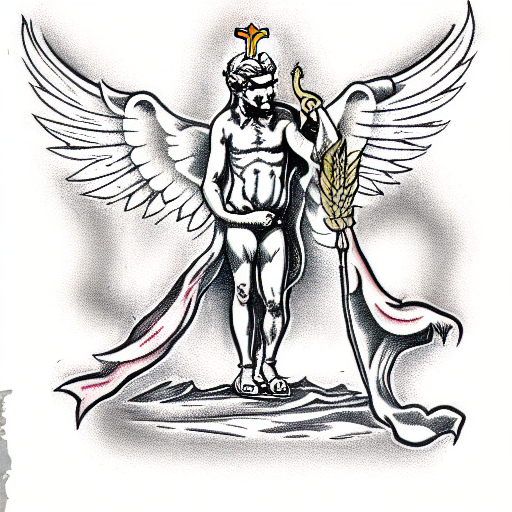 lucifer as a roman statue tattoo design idea