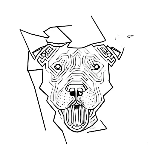 pitbull silhouette tattoo design idea