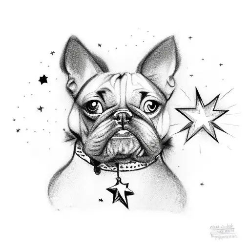 my pet dog "Sparky" with a star and a paw, just the name "sparky" tattoo design idea