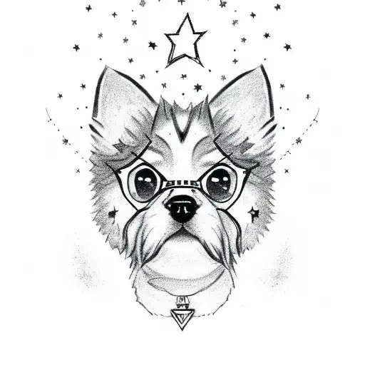 my pet dog "Sparky" with a star and a paw tattoo design idea