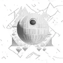 moon phase death star  tattoo design idea