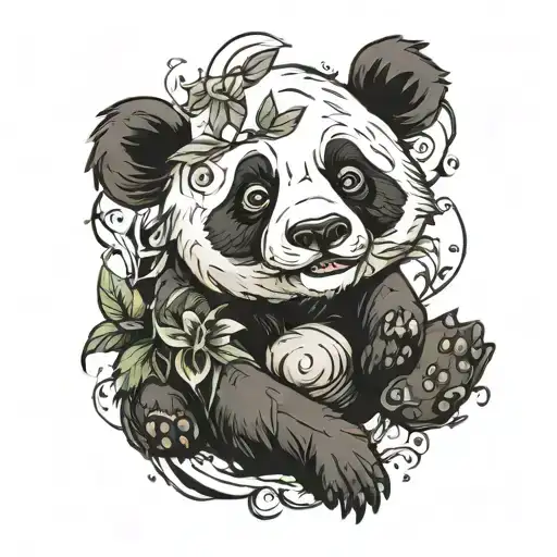 panda bear tattoo design idea