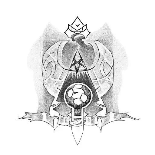 A Lord of the Rings themed soccer field tattoo design idea