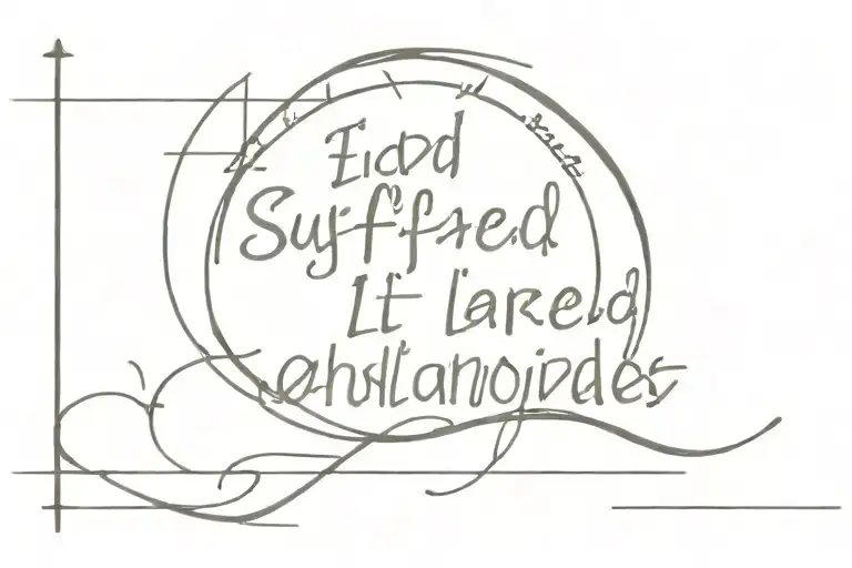I suffered, I learned, I changed " use minimal handwriting tattoo design idea