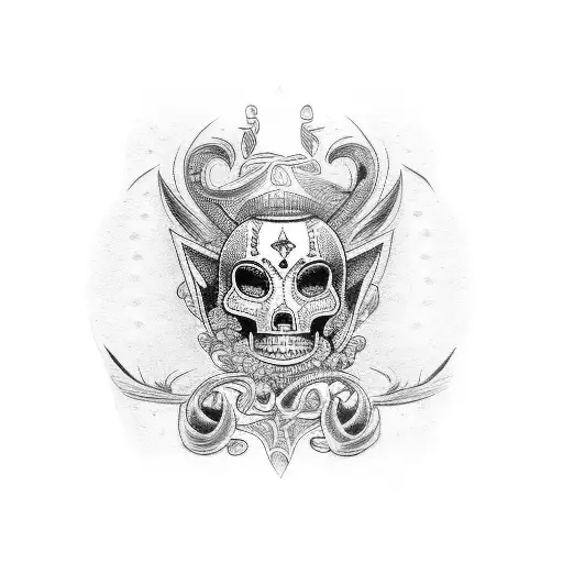 A dotwork design of a Mexican mafia code phrase tattoo design idea