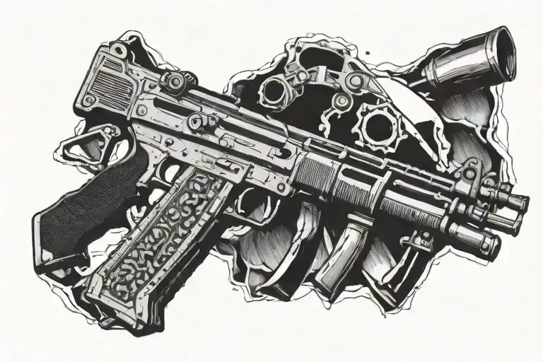 AK-47 tattoo design idea