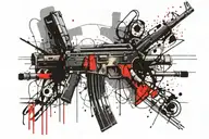 AK-47 tattoo design idea